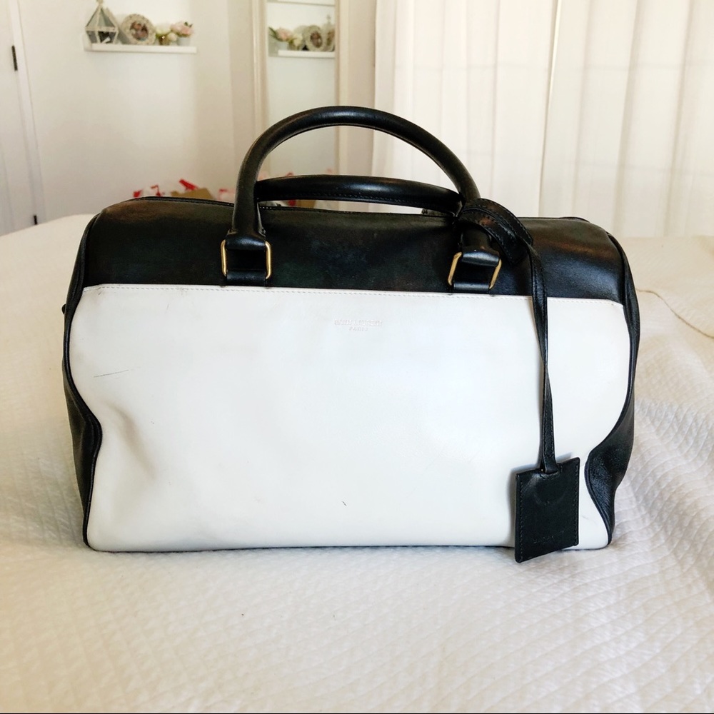 Saint Laurent Bicolor Calfskin Duffle Bag